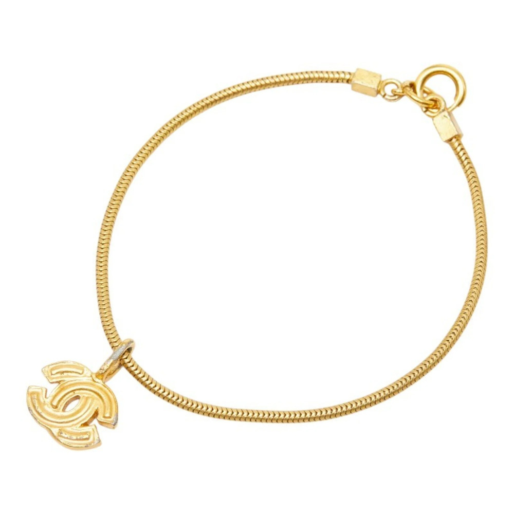 CHANEL Gold Logo Charm Bracelet